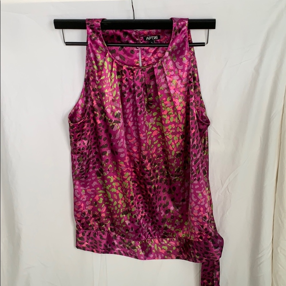 Vibrant Patterned Blouse with Tie Waist